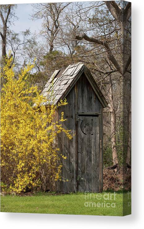 Outhouse Canvas Print featuring the photograph Outdoor Plumbing by Nicki McManus