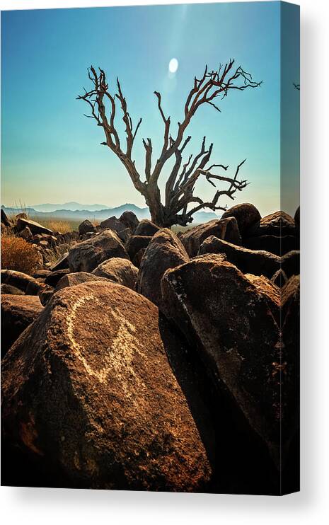 American Southwest Canvas Print featuring the photograph Pack Mule Petroglyph by James Capo