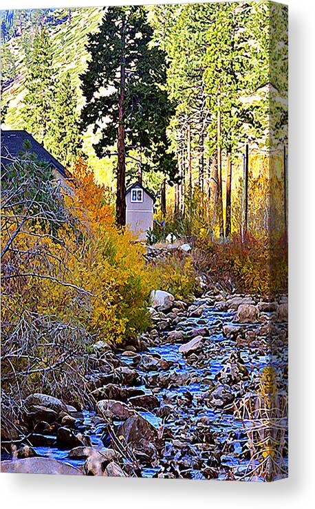 California Canvas Print featuring the painting Parrish on the Carson by Larry Darnell