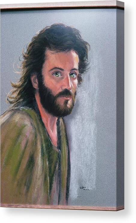 Acting Canvas Print featuring the painting Pastel portrait of an actor by Charles Munn