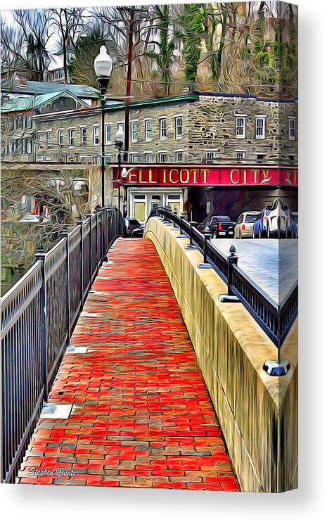Ellicott Canvas Print featuring the digital art Path to Ellicott City by Stephen Younts