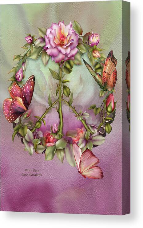 Rose Canvas Print featuring the mixed media Peace Rose by Carol Cavalaris