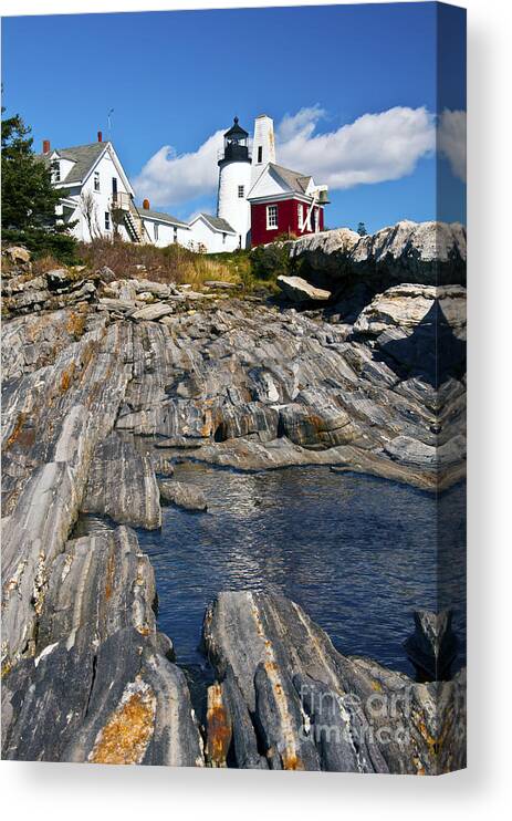 Pemaquid Point Lighthouse Canvas Print featuring the photograph Pemaquid Point Lighthouse Maine 9 by Glenn Gordon