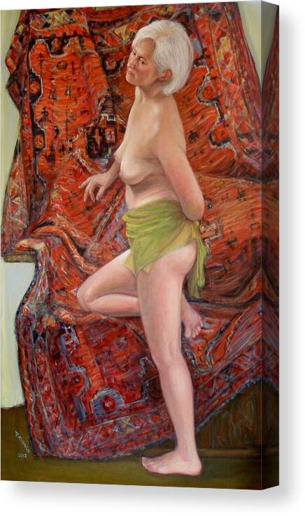 Realism Canvas Print featuring the painting Persian Rug 4 by Donelli DiMaria