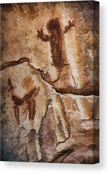 Honanki Canvas Print featuring the photograph Honanki Pictograph1 Pnt by Theo O'Connor