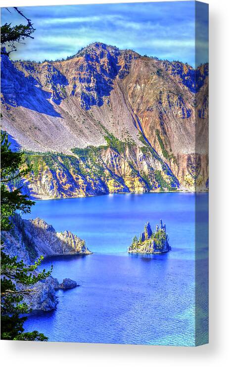 Crater Lake National Park Canvas Print featuring the photograph Phantom Ship Island by Don Mercer