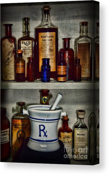 Paul Ward Canvas Print featuring the photograph Pharmacy - Stocked Shelves by Paul Ward