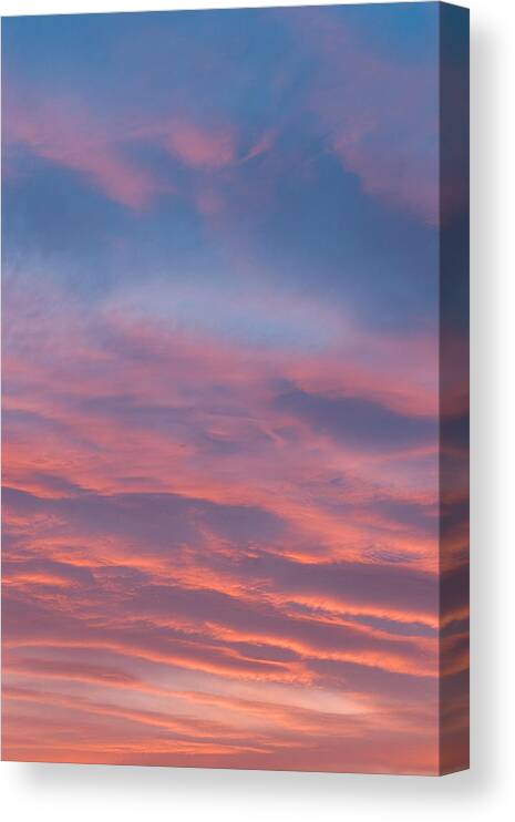 Sunset Canvas Print featuring the photograph Pink sunset by Don Mennig