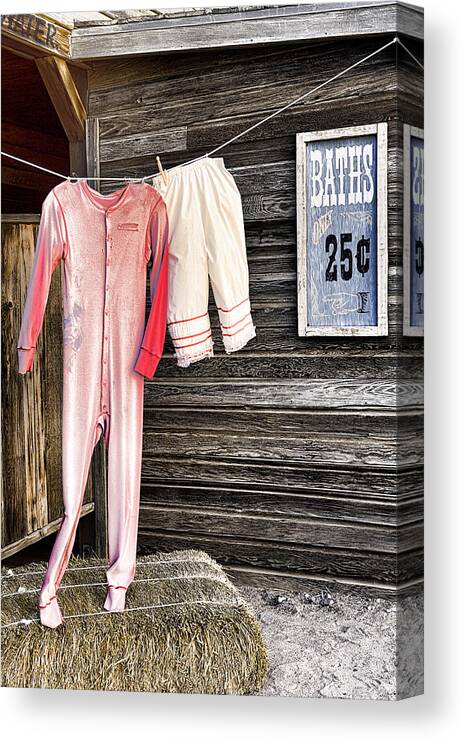 Bathhouse Canvas Print featuring the photograph Pink Undies by Wendy White