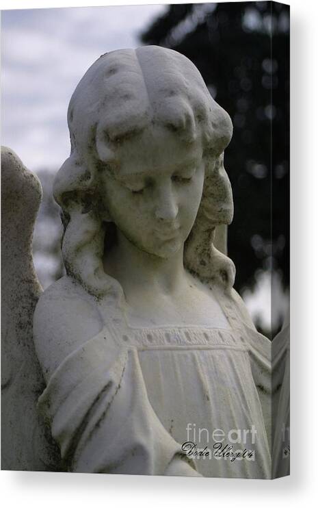 Vintage Canvas Print featuring the photograph Pioneer Angel by Dodie Ulery