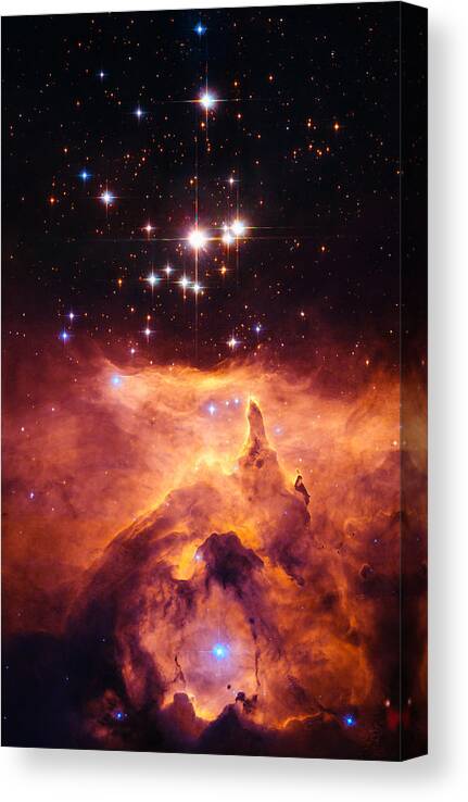 Cosmos Canvas Print featuring the photograph Pismis 24 and NGC 6357 by Marco Oliveira