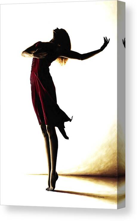 Ballet Canvas Print featuring the painting Poise in Silhouette by Richard Young