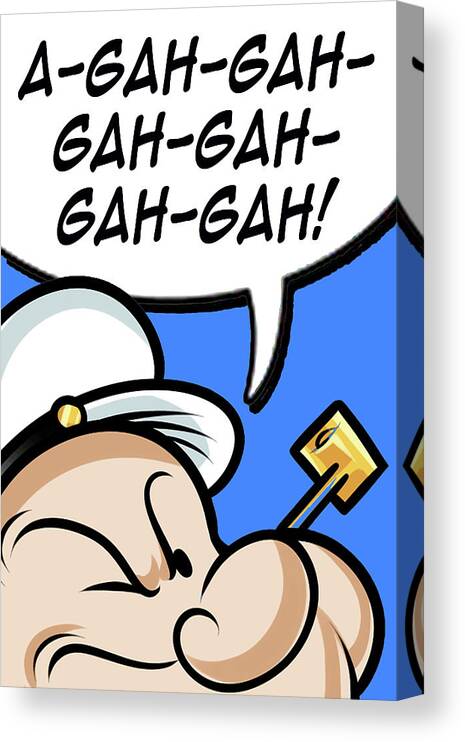 Popeye The Sailor Man Canvas Print featuring the painting Popeye Laughs by Tony Rubino