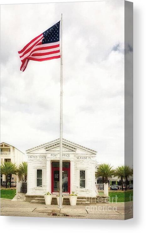 Post Office By The Sea Canvas Print featuring the photograph Post Office By The Sea by Mel Steinhauer