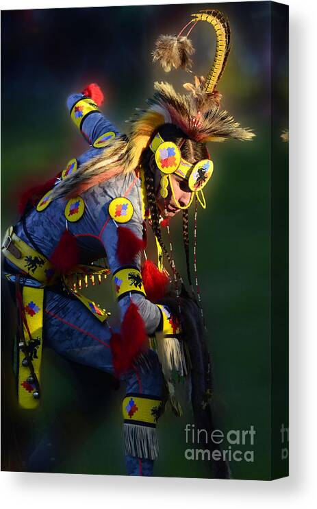 Pow Wow Canvas Print featuring the photograph Pow Wow Beauty Of The Past 7 by Bob Christopher