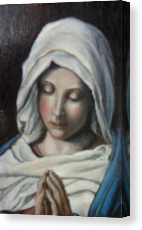 Prayer Canvas Print featuring the painting Prayer by Sorin Apostolescu