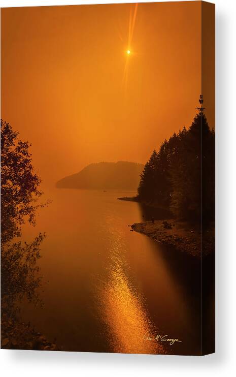 Solar Eclipse Canvas Print featuring the photograph Preclipse 8.17 by Dan McGeorge