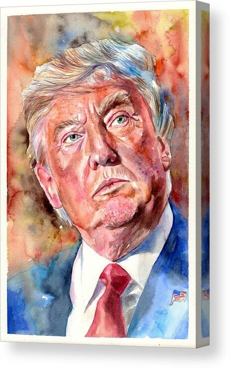 Donald Canvas Print featuring the painting President Donald Trump painting by Suzann Sines