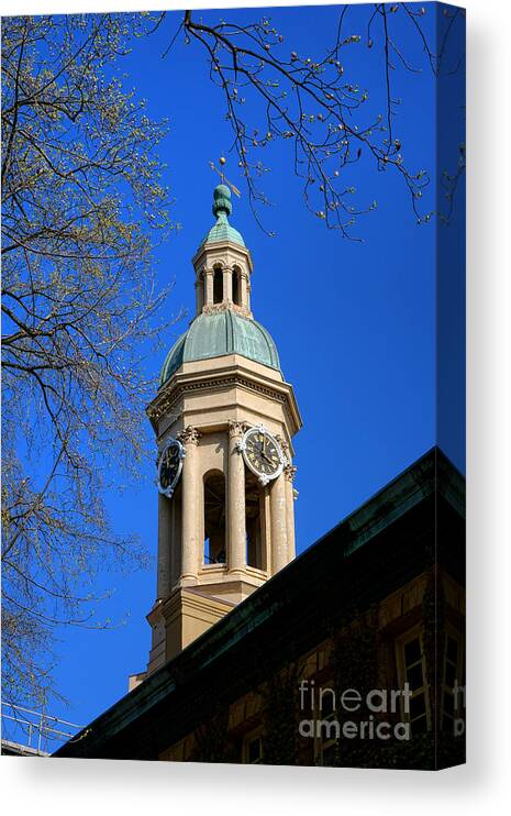 Princeton Canvas Print featuring the photograph Princeton University Nassau Hall Bell Tower  by Olivier Le Queinec