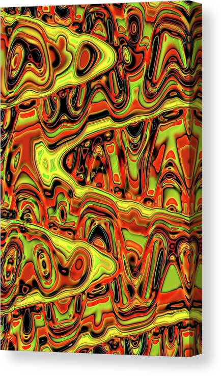 Abstract Canvas Print featuring the digital art Psycho Tsunami by Ronald Bissett