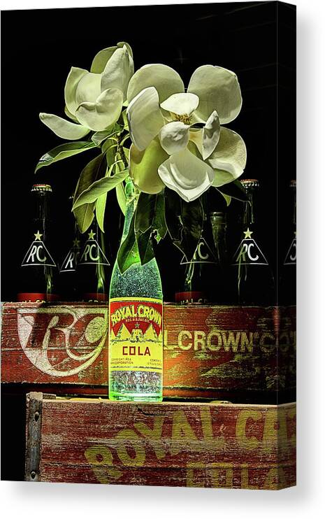 Rc Cola Canvas Print featuring the photograph R C Cola and Magnolia Still Life by JC Findley