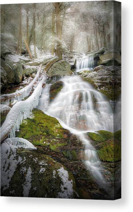 Waterfall Canvas Print featuring the photograph Race Brook Falls Ice by Bill Wakeley