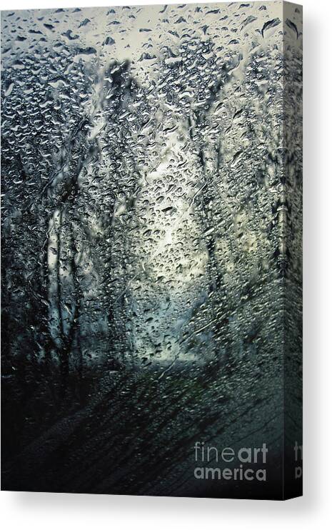 Art Canvas Print featuring the photograph Rain - Water droplets on the window by Dimitar Hristov