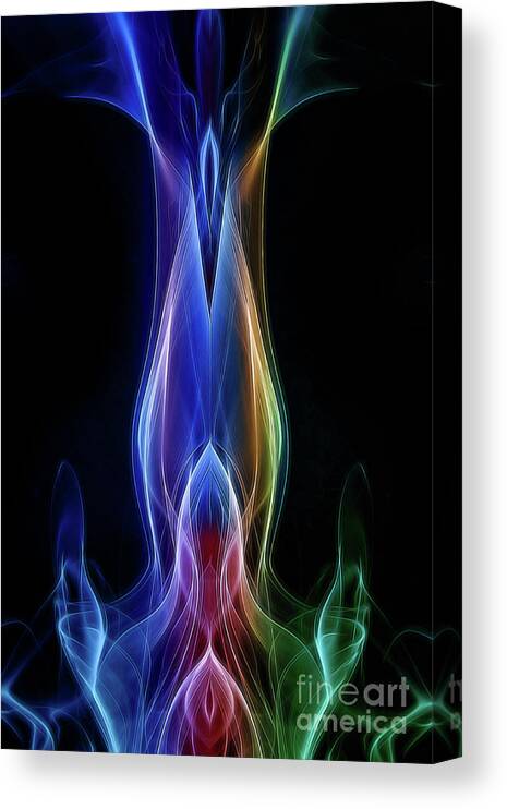 Abstract Canvas Print featuring the photograph Rainbow Alien by Patti Schulze