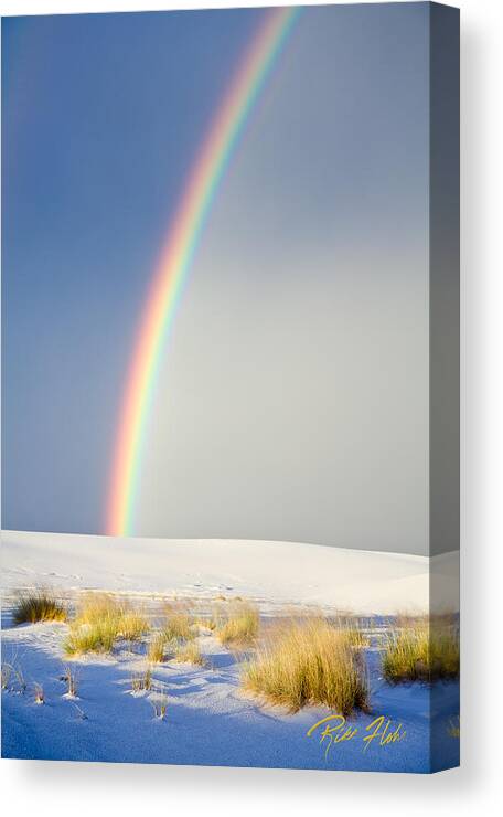 Atmosphere Canvas Print featuring the photograph Rainbow at White Sands by Rikk Flohr