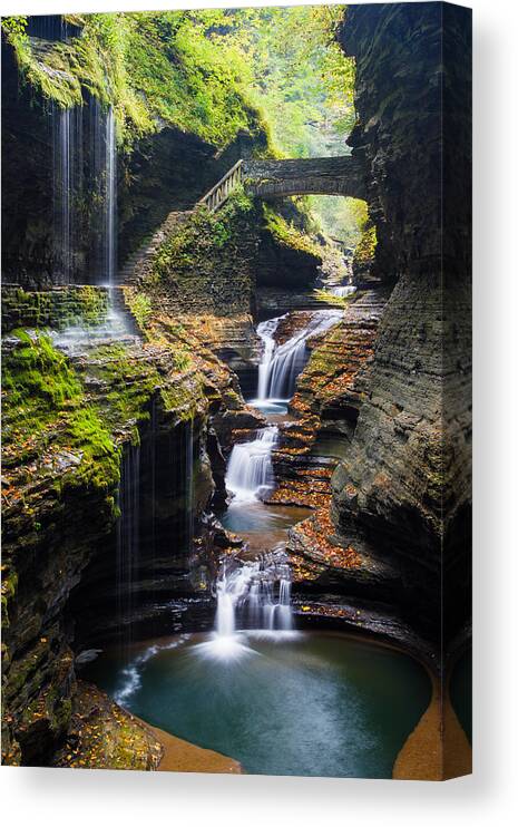 Landscape Canvas Print featuring the photograph Rainbow Falls by Adam Pender