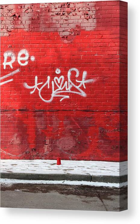 Red Canvas Print featuring the photograph Red Cup Red Wall by Kreddible Trout