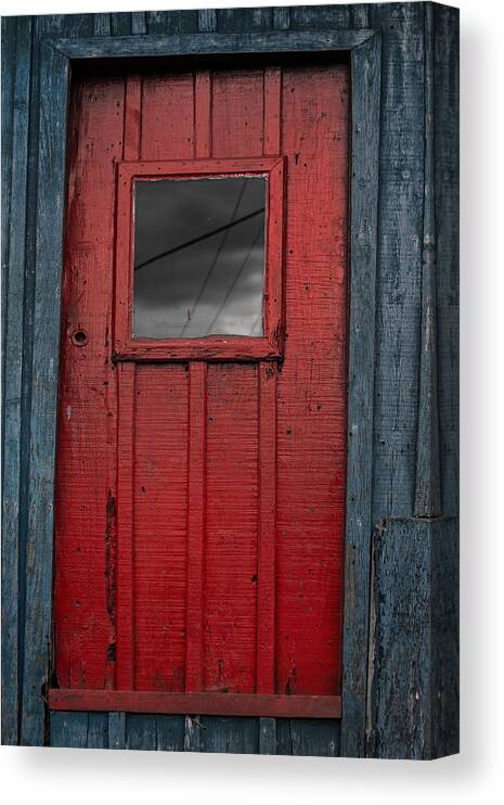 Red Door Canvas Print featuring the photograph Red Door by Edgar Laureano