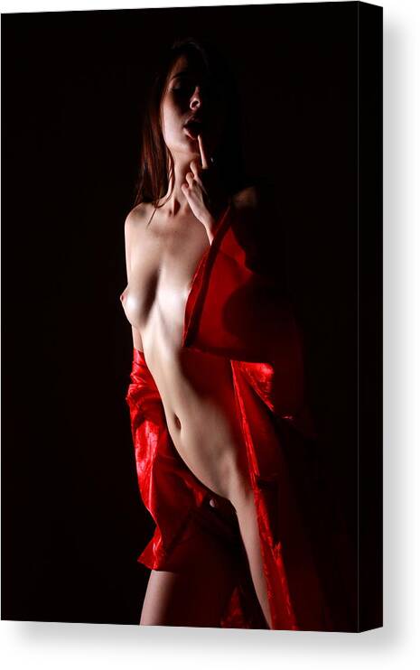 Nude Canvas Print featuring the photograph Red is the Color by Joe Kozlowski