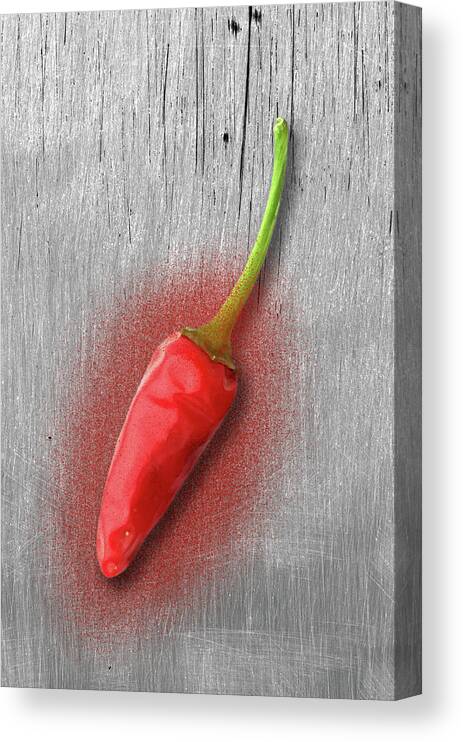 Background Canvas Print featuring the photograph Red pepper by Paulo Goncalves