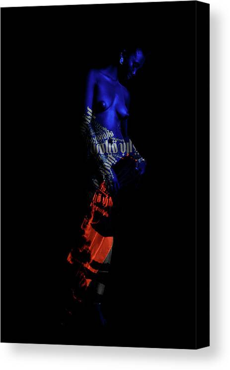 Figurative Canvas Print featuring the digital art Reflecting Blue by Ronex Ahimbisibwe