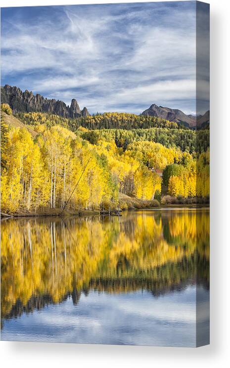 Autumn Canvas Print featuring the photograph Reflection with Ophir Needles I by Denise Bush