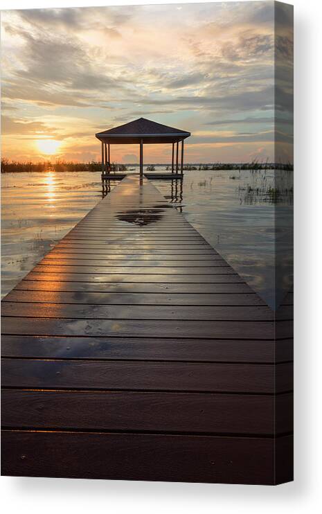 Clouds Canvas Print featuring the photograph Reflections of the Morning by Debra and Dave Vanderlaan