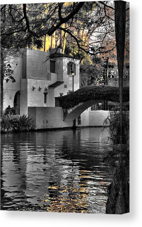 Bridge Canvas Print featuring the photograph Reflections Under the Bridge by Greg Sharpe