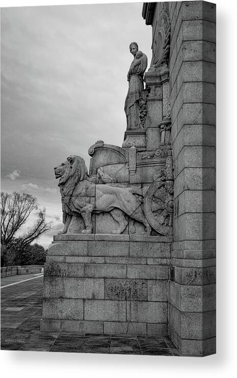 Shrine Canvas Print featuring the photograph Remembrance Lions by Ross Henton