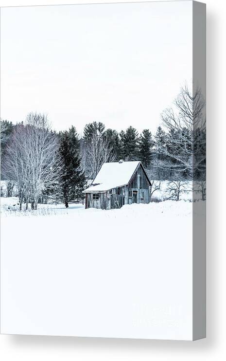 Etna Canvas Print featuring the photograph Remote Cabin in Winter by Edward Fielding