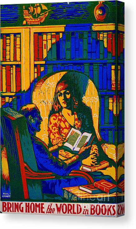 Retro Books Poster 1920 Canvas Print featuring the photograph Retro Books Poster 1920 by Padre Art