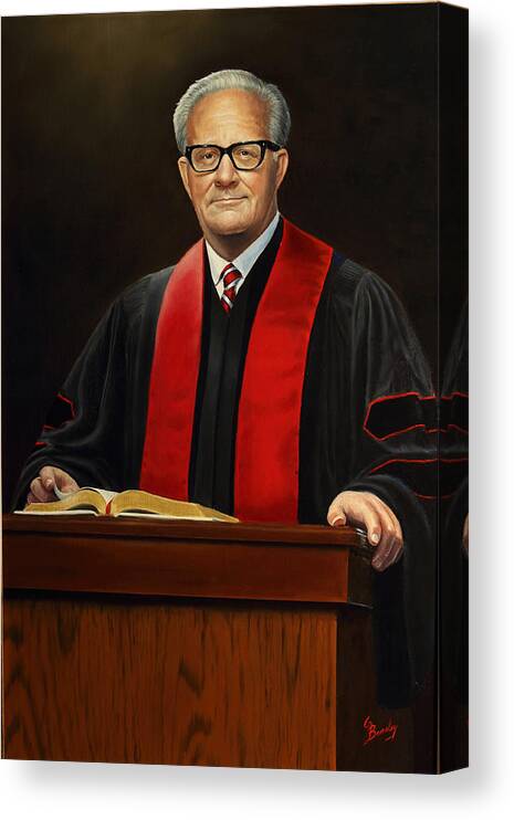 Pastor Canvas Print featuring the painting Rev Joe Phillips by Glenn Beasley