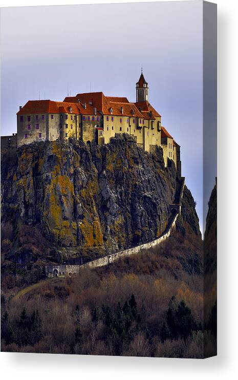 Fortress Canvas Print featuring the photograph Riegersburg Castle vertical by Ivan Slosar