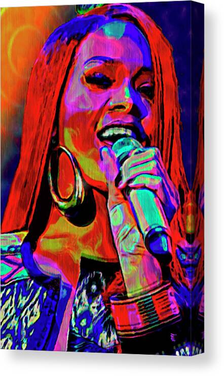 Portrait Canvas Print featuring the painting Rihanna by Fli Art