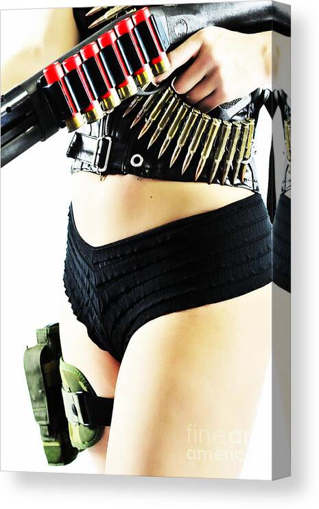 Fetish Photographs Canvas Print featuring the photograph Riot gear by Robert WK Clark