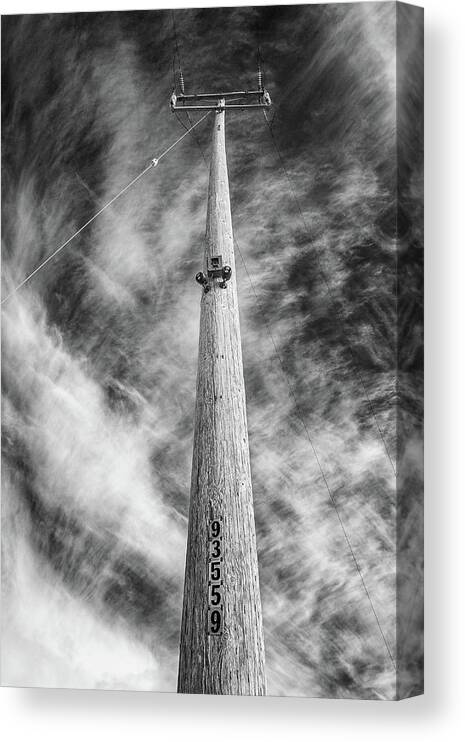 Telephone Poll Canvas Print featuring the photograph Rising to the Heights by Greg Nyquist