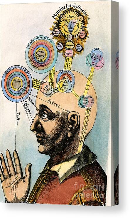 Brain Canvas Print featuring the drawing Robert Fludd, 1574-1637 by Granger