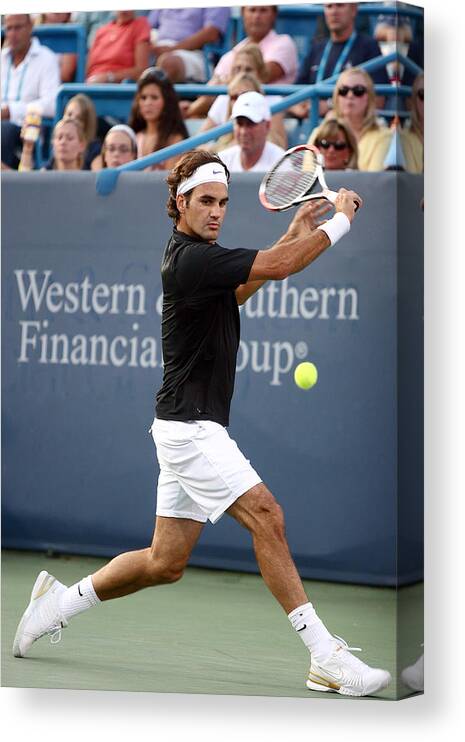 Tennis Canvas Print featuring the photograph Roger Federer by Keith Allen