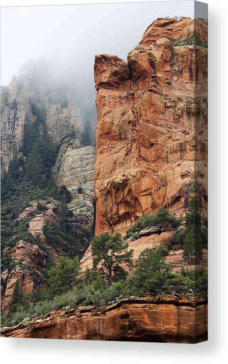 Sedona Canvas Print featuring the photograph Rollings Mists by Phyllis Denton