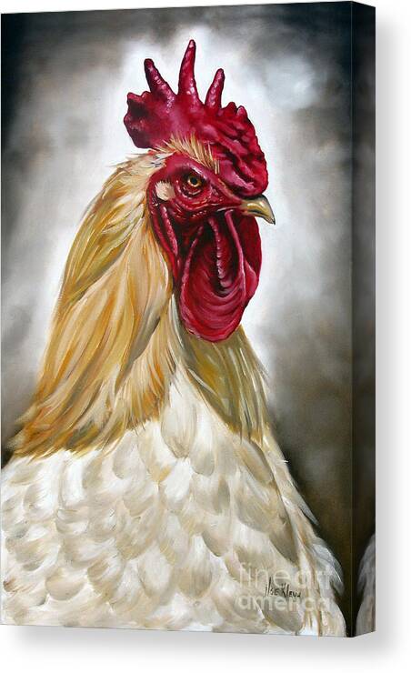 Rooster Canvas Print featuring the painting Rooster Head II by Ilse Kleyn